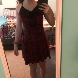 Maroon Velvet Dress